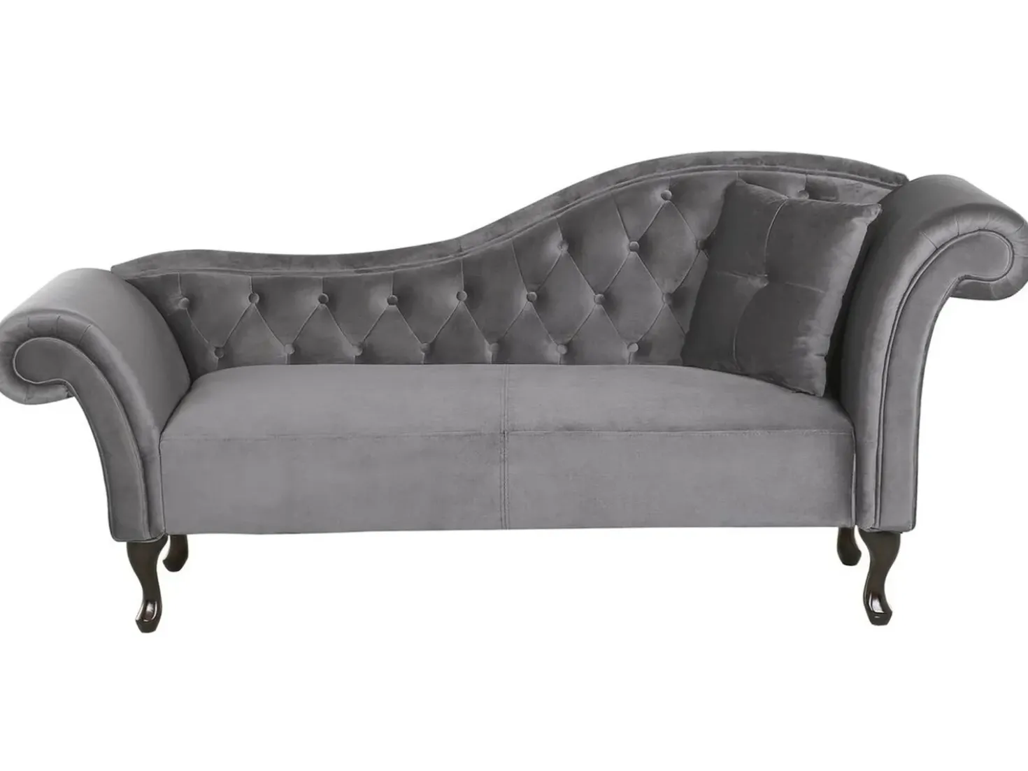 Chaise longue versione destra LATTES Velluto Grigio