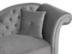 Chaise longue versione destra LATTES Velluto Grigio