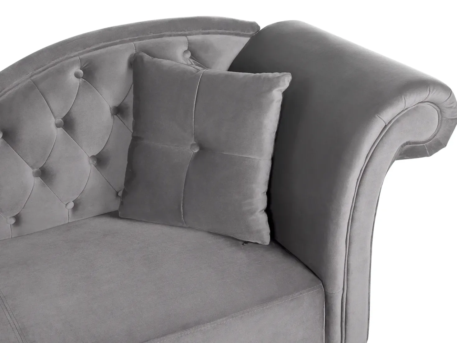 Chaise longue versione destra LATTES Velluto Grigio