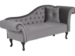 Chaise longue versione destra LATTES Velluto Grigio