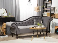 Chaise longue versione destra LATTES Velluto Grigio