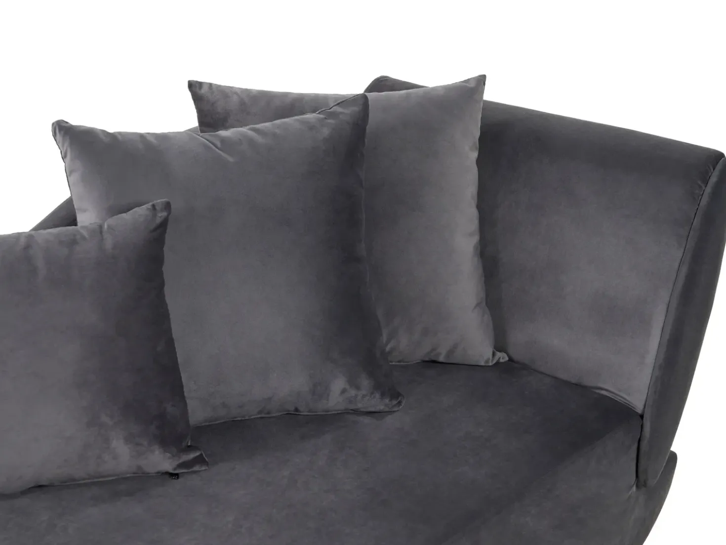 Chaise longue versione destra MERI Velluto Grigio scuro con contenitore