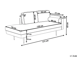 Chaise longue versione destra MIRAMAS Velluto Blu marino