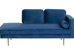 Chaise longue versione destra MIRAMAS Velluto Blu marino