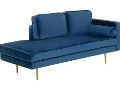 Chaise longue versione destra MIRAMAS Velluto Blu marino