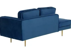 Chaise longue versione destra MIRAMAS Velluto Blu marino