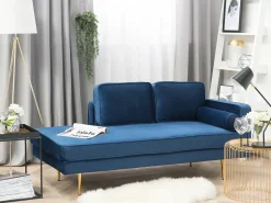 Chaise longue versione destra MIRAMAS Velluto Blu marino