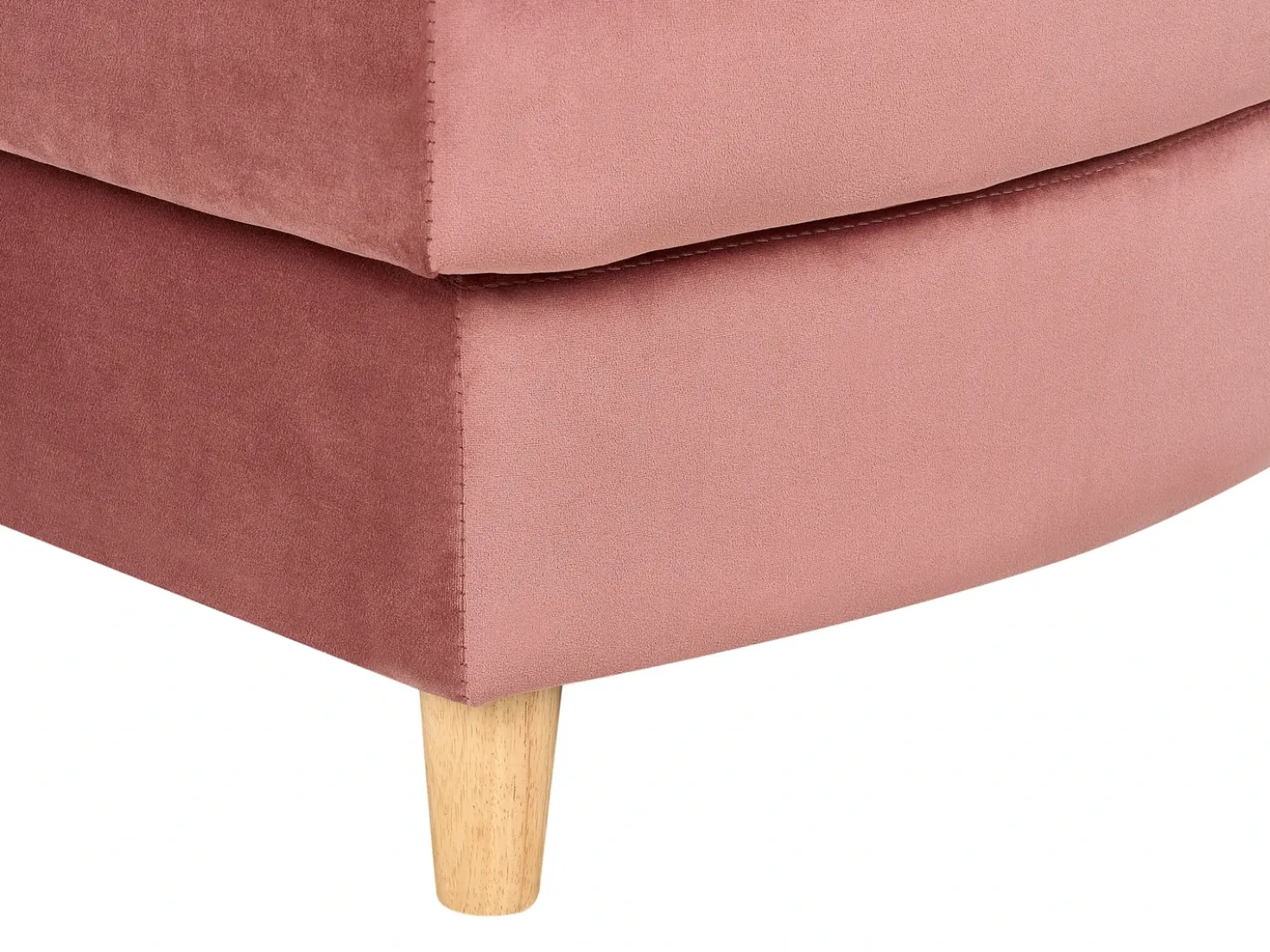 Chaise longue versione destra MERI Velluto Rosa con contenitore