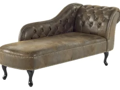 Chaise longue versione destra NIMES Scamosciato sintetico Marrone