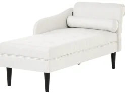 Chaise longue versione destra YVOIRE Tessuto Bianco sporco