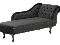 Chaise longue versione destra NIMES Velluto Nero