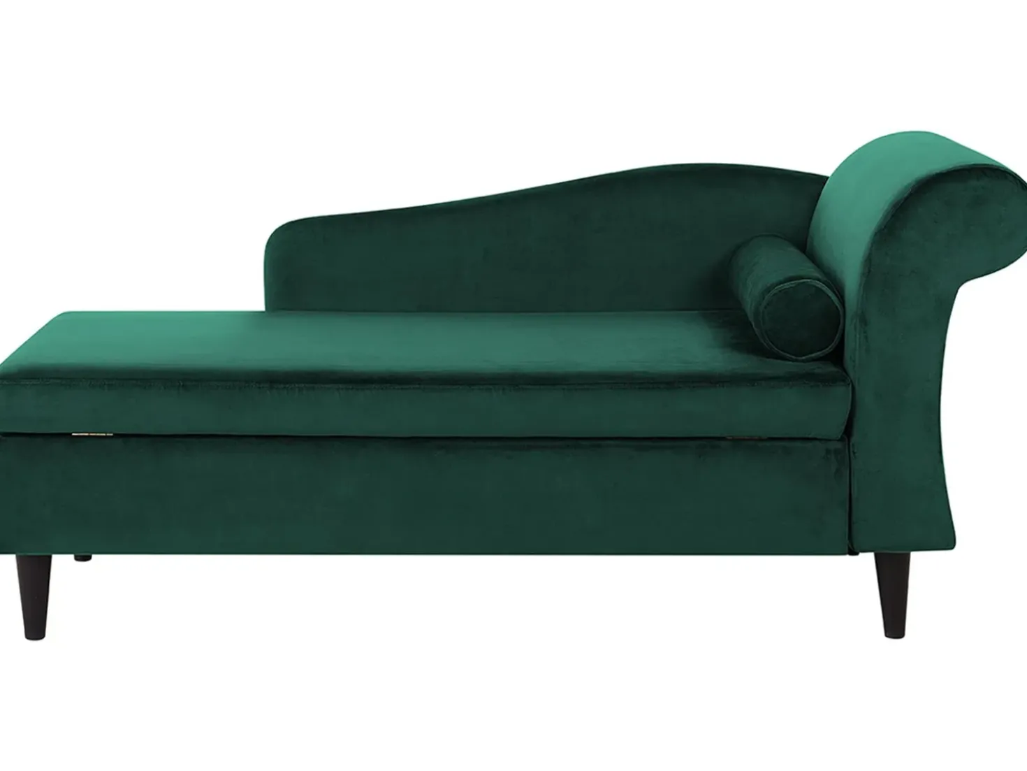 Chaise longue versione destra LUIRO Velluto Verde scuro con contenitore
