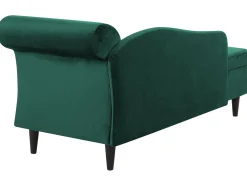 Chaise longue versione destra LUIRO Velluto Verde scuro con contenitore