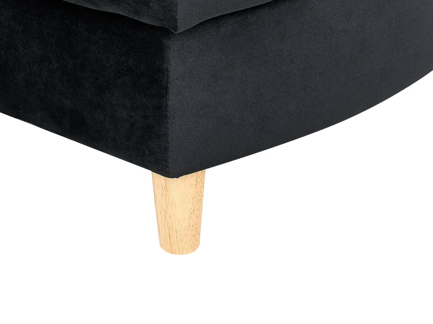 Chaise longue versione destra MERI Velluto Nero con contenitore