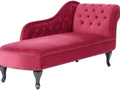 Chaise longue versione destra NIMES Velluto Rosso scuro