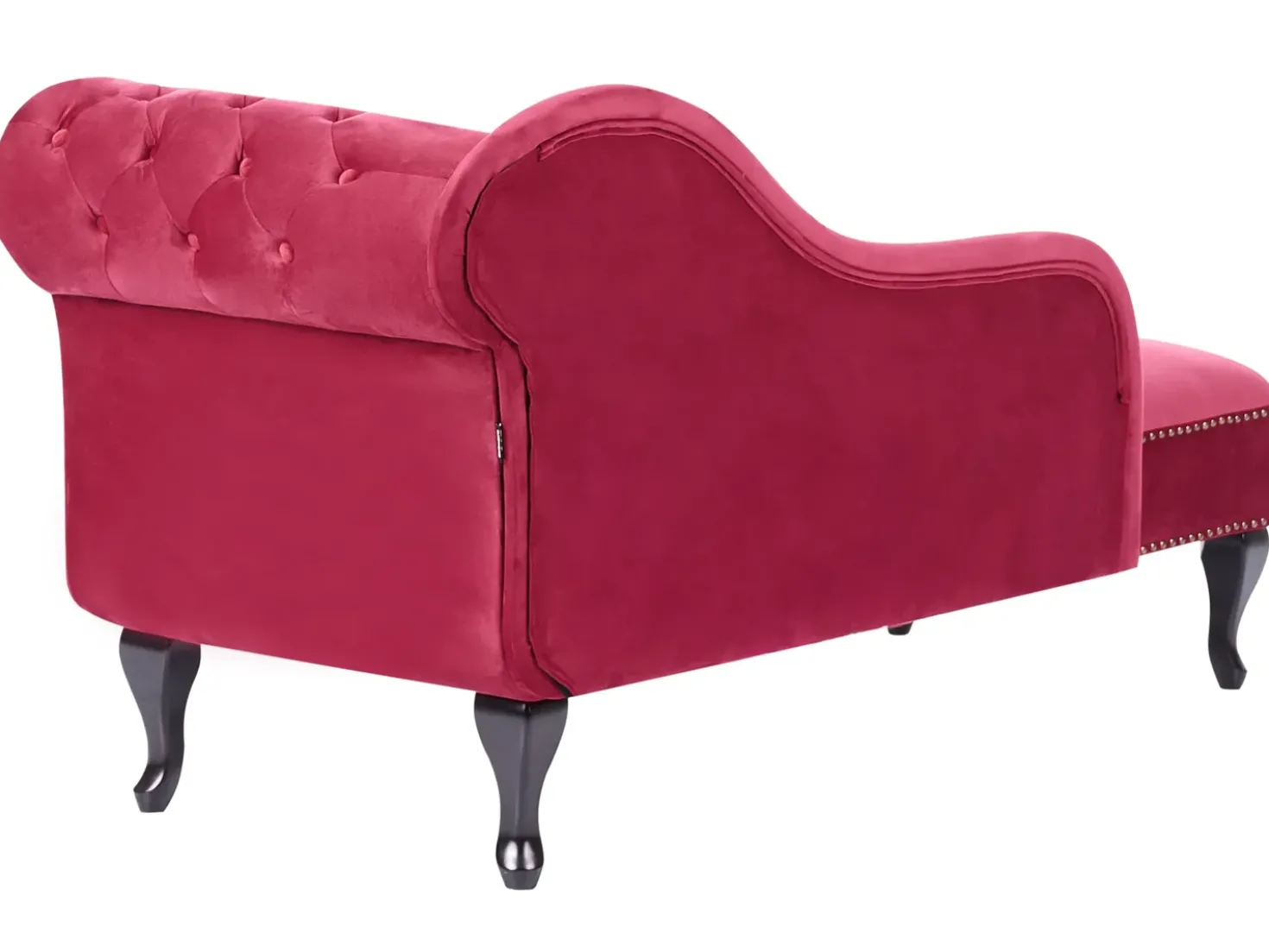 Chaise longue versione destra NIMES Velluto Rosso scuro