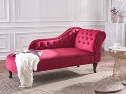 Chaise longue versione destra NIMES Velluto Rosso scuro