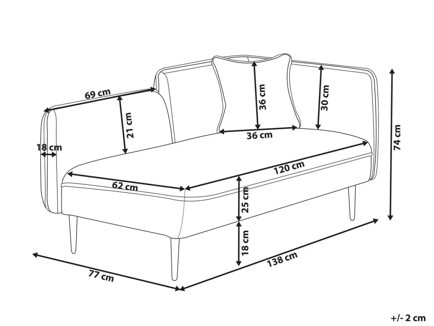Chaise longue versione destra CHEVANNES Bouclé Rosso scuro