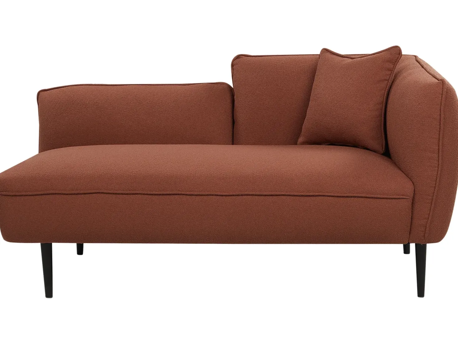 Chaise longue versione destra CHEVANNES Bouclé Rosso scuro