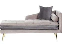 Chaise longue versione destra GONESSE Velluto Tortora