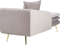 Chaise longue versione destra GONESSE Velluto Tortora