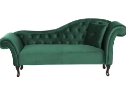 Chaise longue versione destra LATTES Velluto Verde scuro