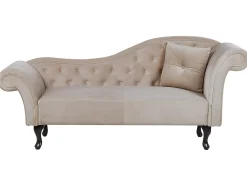 Chaise longue versione destra LATTES Velluto Beige