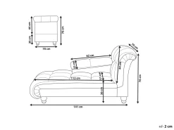 Chaise longue versione destra LORMONT Tessuto Tortora