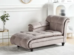 Chaise longue versione destra LORMONT Tessuto Tortora