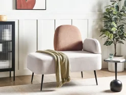 Chaise longue versione destra ARCEY Tessuto Marrone