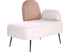 Chaise longue versione destra ARCEY Tessuto Marrone