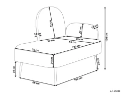 Chaise longue versione destra ARCEY Tessuto Marrone