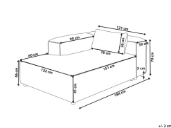 Chaise longue versione destra BRANDE Tessuto Marrone dorato