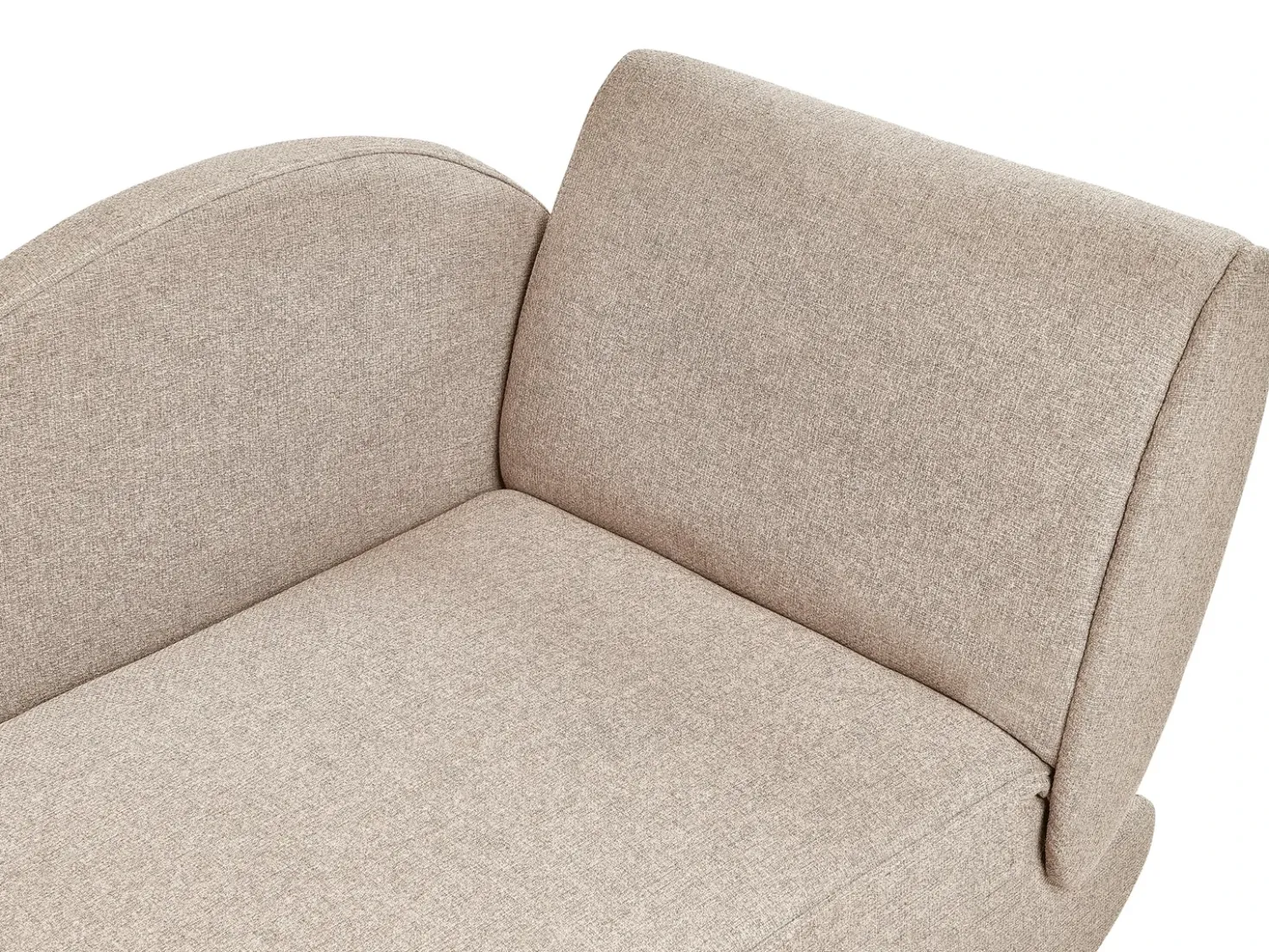 Chaise longue versione destra MERI Lino sintetico Marrone chiaro con contenitore