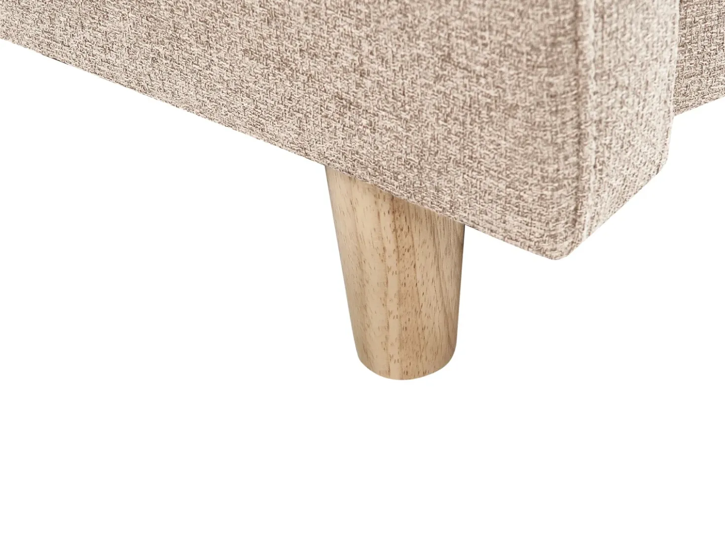 Chaise longue versione destra MERI Lino sintetico Marrone chiaro con contenitore