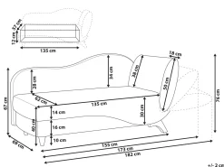 Chaise longue versione destra MERI Lino sintetico Marrone chiaro con contenitore