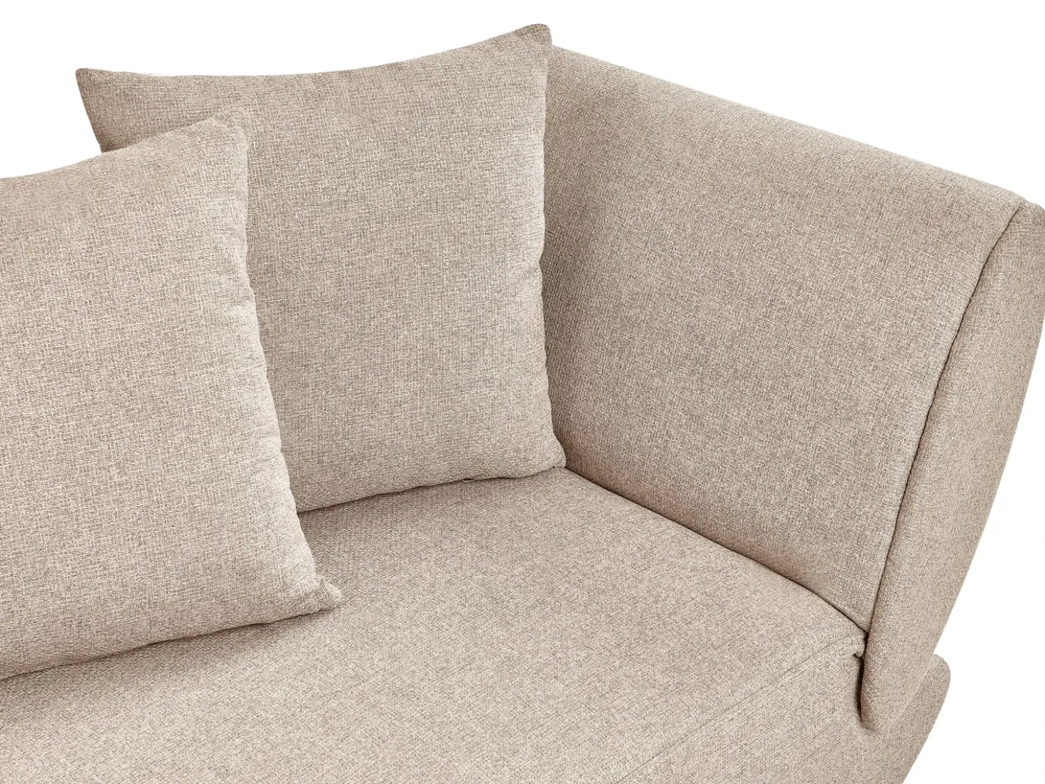 Chaise longue versione destra MERI Lino sintetico Marrone chiaro con contenitore
