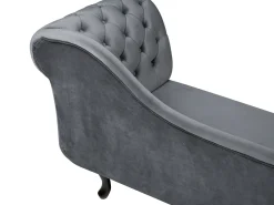 Chaise longue versione destra NIMES Velluto Grigio