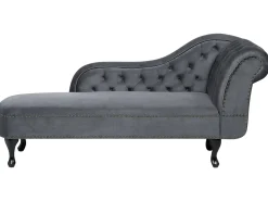 Chaise longue versione destra NIMES Velluto Grigio