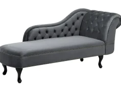 Chaise longue versione destra NIMES Velluto Grigio