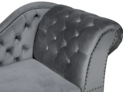 Chaise longue versione destra NIMES Velluto Grigio