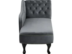 Chaise longue versione destra NIMES Velluto Grigio