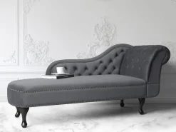 Chaise longue versione destra NIMES Velluto Grigio