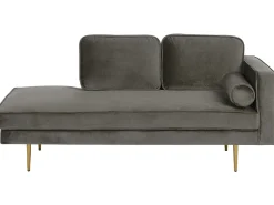 Chaise longue versione destra MIRAMAS Velluto Tortora