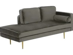 Chaise longue versione destra MIRAMAS Velluto Tortora