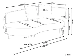 Chaise longue versione destra CHAUMONT Velluto Tortora