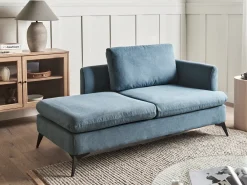 Chaise longue versione destra SIEVOZ Tessuto Blu