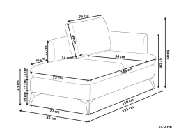 Chaise longue versione destra SIEVOZ Tessuto Blu