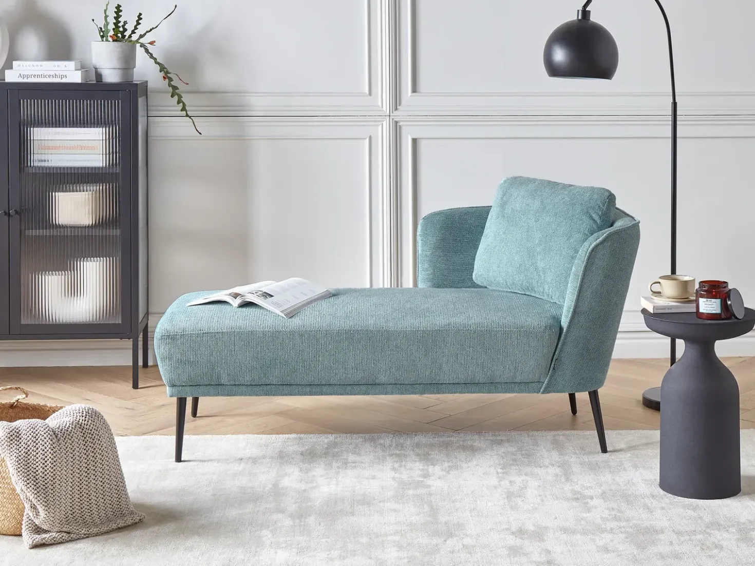 Chaise longue versione destra ARTHEZE Tessuto Blu
