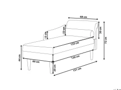 Chaise longue versione destra YVOIRE Tessuto Tortora
